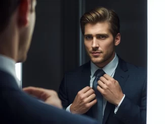 good looking man admiring himself npd