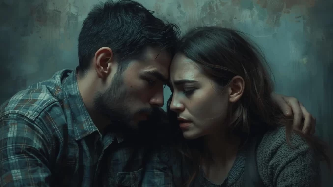 upset couple thinking about couples therapy
