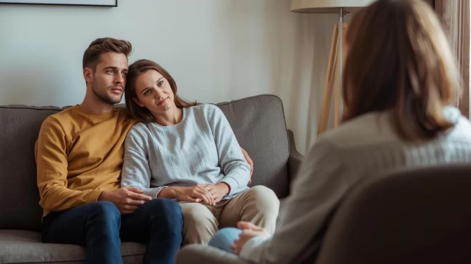 married couple recieving marriage therapy couples counseling chicago