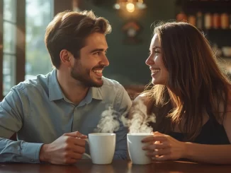 engaged couple talking about marriage