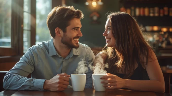 engaged couple talking about marriage