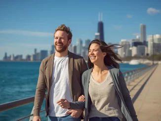 happy couple chicago free things