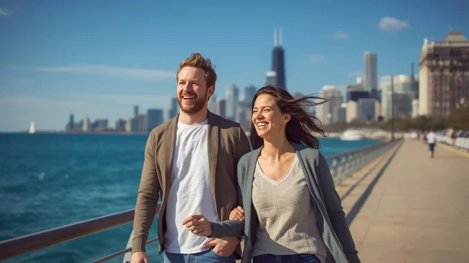 happy couple chicago free things