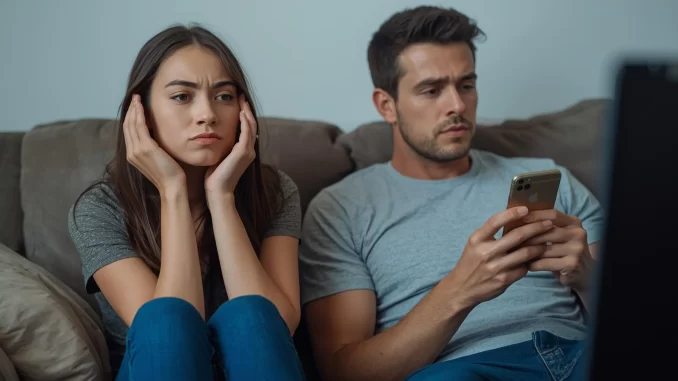 woman upset her boyfriend won't take her on a date and frustrated